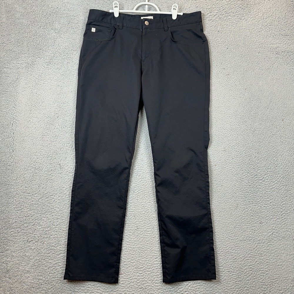 Peter Millar Pants Mens 35X30 5-Pocket Black Performance Golf Casual Pockets